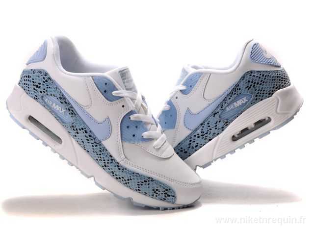 chaussures nike bleu et blanc Air Max 90 (1)